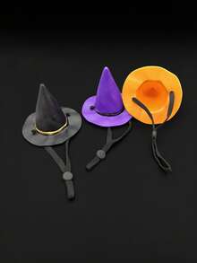 Halloween Small Pet Wizard Hat Adjustable Costume Hat For Hamster, Lizard, Golden Hamster, Squirrel, Parrot - Multicolor - View 3