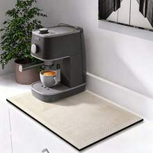 1 Piece Simple Style Kitchen Mat, High-Quality Diatomaceous Earth Material, Non-Slip Heat-Resistant Dining Bar Mat, Holiday Tableware Drain Mat, Suitable For Home Kitchen Coffee Bar Decoration - Beige - View 2
