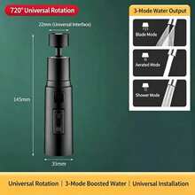 Kitchen Faucet Splash-Proof Universal Extension Nozzle Aerator Universal Faucet Connector - Black - View 2
