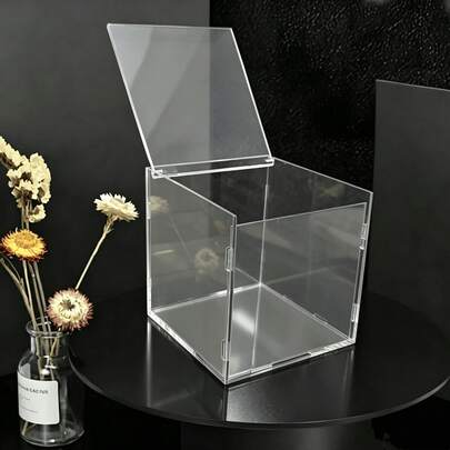 1pc Acrylic Coffee Capsule Storage Box With Lid, Suitable For Capsule Coffee Machine, Coffee Capsules, Tea Bags And Candies, Transparent Dust-Proof Reusable Container, Ideal For Office, Kitchen, Coffee Shop