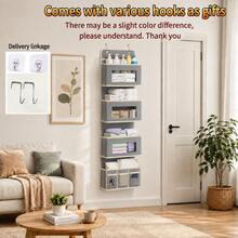 4-Tier High-Quality Multi-Pocket Upgraded Hanging Storage Bag, Reinforced Composite Fabric, Nordic Style Hanging Design, 4+3 Pocket Layout, Includes Extra Mesh Pocket, Durable Material, Suitable For Door, Wall, Bedroom, Bathroom, Pantry Storage, Space-Saving, Storage Box, Closet Organization, Increase Storage Space - View 8