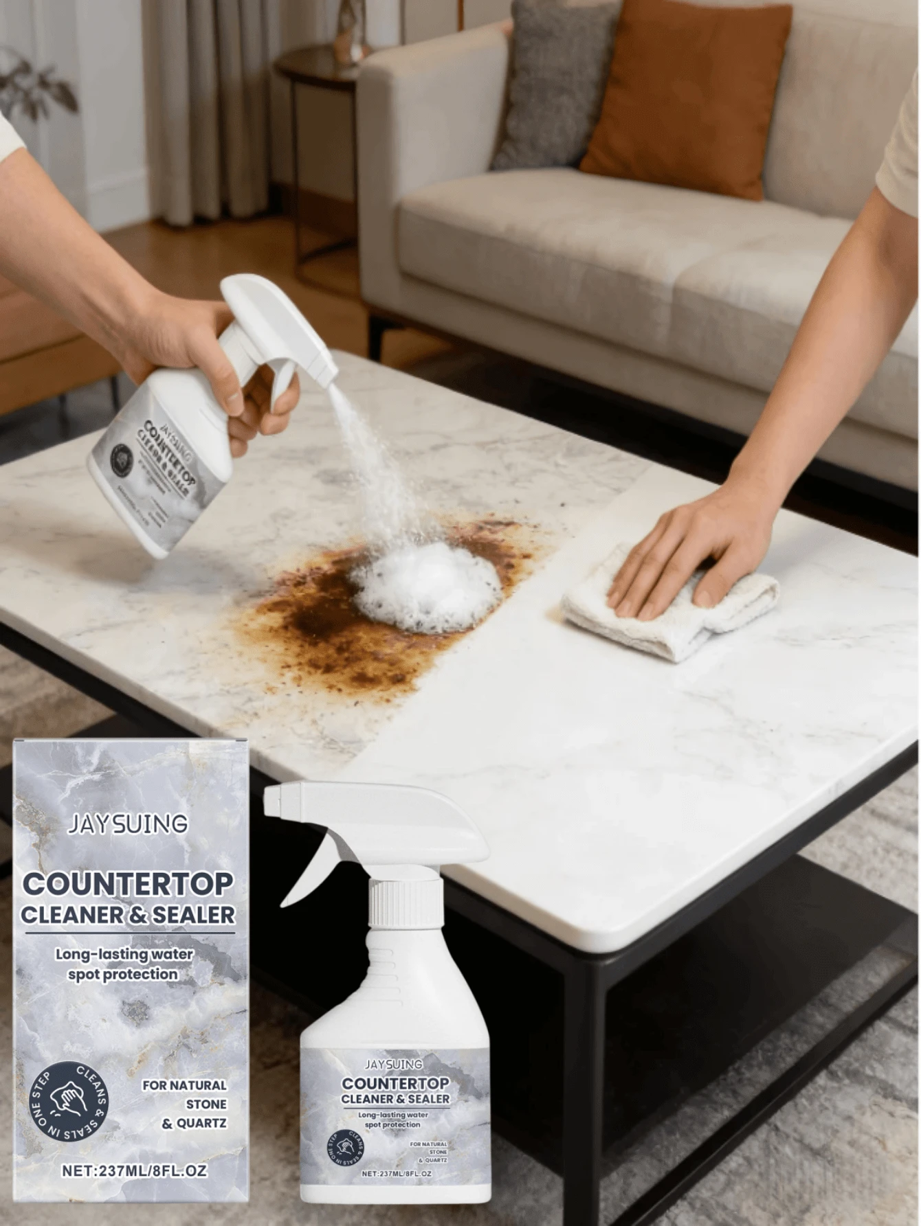 Surface Cleaner For Various Surfaces, Bathroom, Kitchen Countertops, Floors, Wood Cleaning Solution
