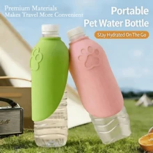 1pc Foldable Silicone Pet Water Bottle, Portable Travel Drinking Bowl, Suitable For Dogs And Cats, Leak-Proof Easy To Clean Outdoor Accessory, Perfect For Hiking And Camping - Multicolor - View 6