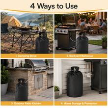 Propane Gas Tank Cover, Waterproof Coating, Heavy Duty Gas Tank Cover, Adjustable Drawstring, Foldable Dust-Proof UV-Resistant Wind-Proof Cover, Suitable For RV, Outdoor Camping, Travel, BBQ, Adult Grill Accessories - Multicolor - View 6