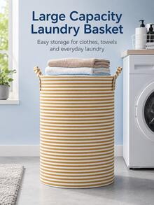 Large Foldable Laundry Basket With Handles, Houndstooth Fabric Storage Hamper For Clothes, Towels, Toys And Blankets, Collapsible Organizer Bin For Bedroom, Bathroom, Laundry Room, Closet And Home Storage - View 9