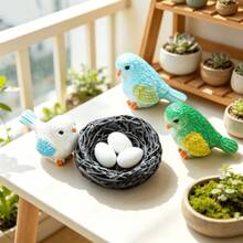 5pcs Resin Bird Figurines, Moss Micro Landscape Succulent Planter Gardening Accessories, Desktop Flower Pot Landscape Crafts, Home Balcony Bottle Decoration Accessories - A - View 6