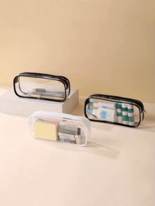 This Simple Transparent Pencil Case Set Features A Transparent Zipper And A Waterproof PVC Cosmetic Storage Bag, Perfect For Summer, Back-To-School, Teacher's Day, Graduation Ceremonies, Birthdays, And Other Occasions. - Multicolor - View 10