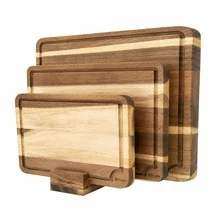 LDQ Acacia Wood Cutting Board Set Of 3 With Stand For Kitchen, Large Butcher Block Chopping Boards With Deep Juice Grooves, Hardwood Charcuterie Serving Board, Housewarming Gift, Trylife - View 1