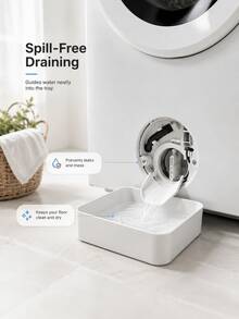 2pcs Universal Washing Machine Drain Tray With Guide Plate, Front-Load Washing Machine Drain Outlet Anti-Leak Water Collection Tray, Anti-Overflow Drip Collection Tray, Laundry Room Bathroom Floor Protection, Home Cleaning And Washing Machine Maintenance Accessories - Upgraded Thickened Version - View 7
