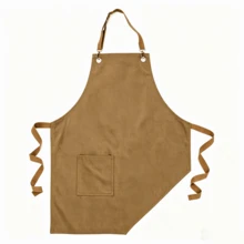 Multi-Color Customizable Logo Neck Apron, Cargo Style Style Premium Texture Apron, Adjustable Metal Buckle Shoulder Straps With Side Ties, Large Capacity Front Pockets, Asymmetrical Hem Apron, Barista Florist Hairdresser Baker Commercial Home Work Apron - Multicolor - View 10