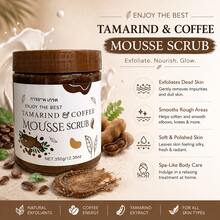 Zkzr 350g Body Exfoliating Mousse Scrub, Infused With Tamarind And Coffee, Gentle Scrub Texture, Easy To Rinse, Removes Dull Dead Skin, Reveals Fresh Radiance, Suitable For All Skin Types Home SPA Care, Unisex - Coffee - View 1