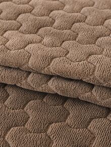 1pc Solid Color Comfortable Quilted Plush Sofa Seat Cushion, Non-Slip Thickened Warm Sofa Cover, Scratch-Resistant Washable Living Room Sofa Pad, Pet Friendly, Autumn/Winter Home Decor - Camel - View 2