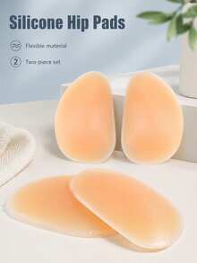 1 Pair Silicone Butt Lift Pads, Detachable Glue-Free Liner, Soft Skin-Friendly, Natural-Looking Butt Enhancement, Invisible And Seamless, Suitable For Jeans, Casual Pants, Shorts, Built-In Shaping Pads For Underwear, Easily Create Full Butt Shape - Khaki - View 2