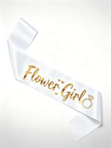 Flower Girl And Page Boy Sash Satin Wedding Party Sashes With Gold Foil Lettering, Wedding Ceremony Accessories For Kids, Wedding Photo Booth Props - Multicolor - View 12