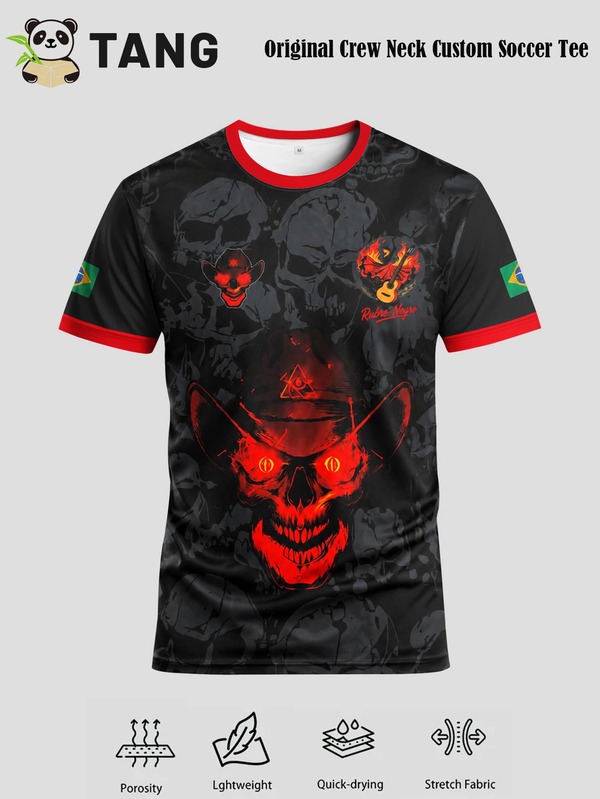 Camiseta de Fútbol Rubro-Negro para Hombres & Liga Brasileña & Top Deportivo Ligero & Transpirable, Absorbe la Humedad, Secado Rápido & Adecuado para Partidos de Fútbol, Entrenamiento, Uso Casual & Regalo
