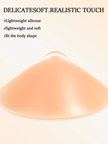 1pc/2pcs Transparent, Khaki, Pink Silicone Breast Pads, Soft Cup Design, Invisible Shoulder Strap, Suitable For Daily Wear, Work, Office, Knitwear, Tops, Party And Club Looks. Soft Teardrop Shaped Pads, Suitable For V-Neck Tops, Naturally Fit Body Shape, Universal Left/Right - Multi-color - View 9