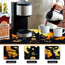1pc Absorbent Drying Mat, Coffee Machine Mat, Halloween Pumpkin Castle Moon Night Design, Non-Slip Tabletop Protection, Suitable For Plates And Kitchen Utensils, Fits Holiday Table Decor, Applicable For Kitchen Counter, Bar And Dining Scenes, Quick Drying For Tableware, Multi-Purpose Drainage Mat, Home Gift, Tabletop Decoration - XYLSD-1029 - View 10