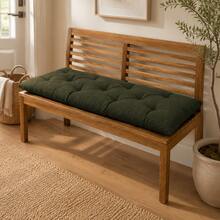 100x45 Cm Soft Fiber-Filled Bench Cushion, Single Seat Cushion (Bottom Part Only) - Dark Green - View 4