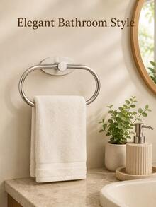 Bathroom Towel Rack, Bathroom Accessories, Adhesive Towel Rack, Wall-Mounted Bathroom Towel Rack, Bathroom Storage, Towel Hook, Bath Towel Rack, Bathroom Shelf, Bathroom Furniture, Toilet Shower Storage, Towel Rack, Bathroom Decor - Multicolor - View 7