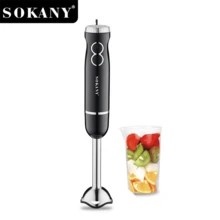 Máy trộn điện 2 trong 1 SOKANY, công suất cao 400W, điều khiển 2 tốc độ, tích hợp cốc đo, chất liệu thép không gỉ 304, phù hợp để đánh trứng, trộn thịt, làm thức ăn cho bé, ép nước trái cây, hoàn hảo cho gia đình, khách sạn, trộn thịt - màu đen - Xem 4