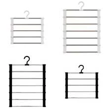 1pc Space-Saving Stainless Steel Folding Pants Hanger, Suitable For Jeans, Leggings And Wide-Leg Pants, Closet Organizer - Multicolor - View 8