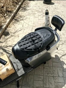 Black Electric Scooter Seat Cushion, 3D Air Slot Filling Structure, Block-Shaped Raised Surface, With Elastic Fixing Strap, Fits Seat, Suitable For Daily Outdoor Riding And Commuting - Multicolor - View 7