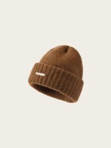 1pc Women's Oversized Knit Beanie Hat, New Autumn/Winter Thick Warm Versatile Ear-Covering Headwrap Cold Weather Cap - Multicolor - View 10