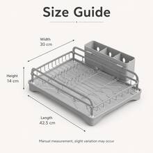 Iron Dish Drainer Rack For Kitchen Counter, Plate Holder And Utensil Storage Shelf, White Black Grey Color Options - View 6
