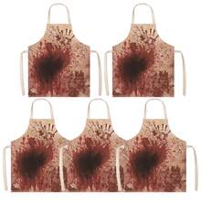 5pcs Halloween Kids Aprons, Blood Splatter Pattern Design, Suitable For Haunted House Costumes, Realistic Horror Character Cosplay Accessories, Halloween Party Use - Multicolor - View 12