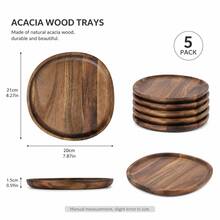 5pcs Acacia Wood Trays - Premium Gift Choice. Oval Design, Suitable For Fruits, Vegetables, Meat And Bread - Essential Accessory For Apartment Kitchen Cooking, Convenient For Outdoor Camping, Christmas, Thanksgiving, Easter, Halloween. Suitable For Daily Kitchen/Camping Use. Display Trays - View 8