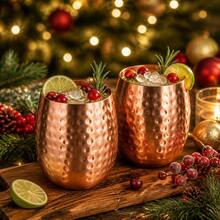 1 PC/2 PCS Copper Patterned Cups, Water Cups, Cups, Copper Water Cups That Blend Classic Craftsmanship, Suitable For Cold Drinks And Daily Drinking, Suitable For Families, Restaurants, Table Decoration, Birthday, Halloween, Christmas Gift Decoration - Bronze - View 1