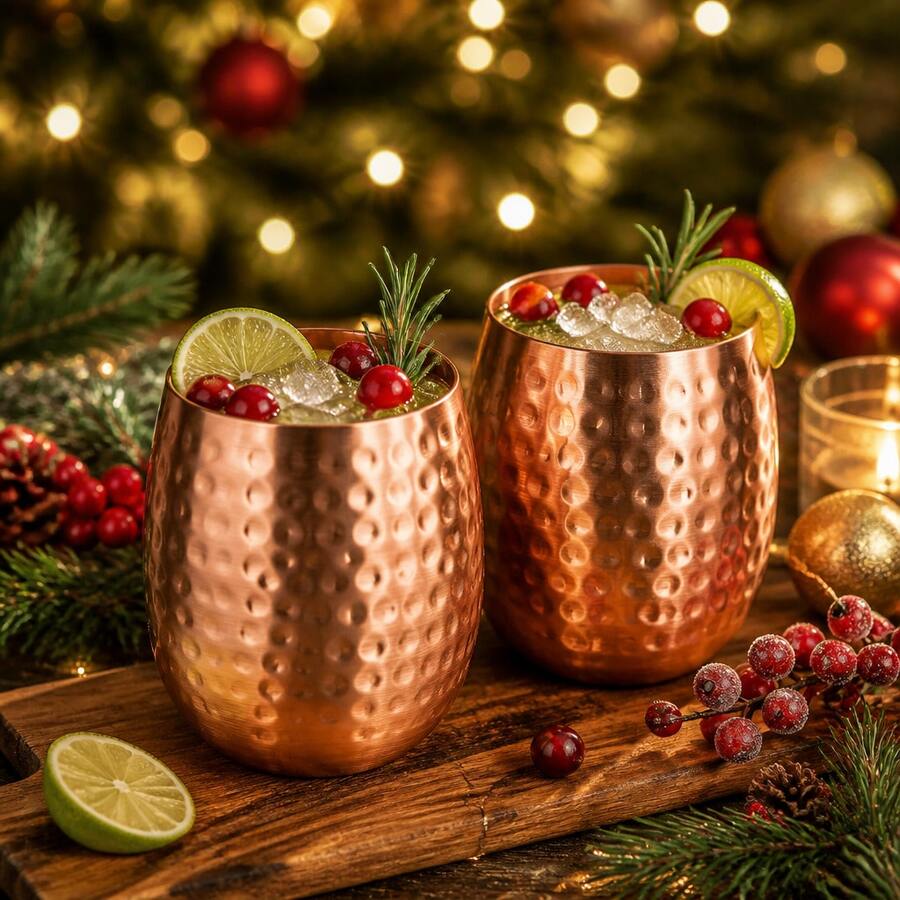 1 PC/2 PCS Copper Patterned Cups, Water Cups, Cups, Copper Water Cups That Blend Classic Craftsmanship, Suitable For Cold Drinks And Daily Drinking, Suitable For Families, Restaurants, Table Decoration, Birthday, Halloween, Christmas Gift Decoration - Bronze - View 1