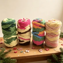 CLSUPER 2 Packs Chunky Chenille Yarn Set, 2*250g (Total 18oz), Super Soft Plush Jumbo Yarn For Arm Knitting, DIY Blankets, Pet Bed, Pillow, Stuffed Animals, Crochet Projects, Washable, Beginner - Multicolor - View 11