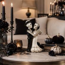 Skeleton Couple Statue - Gothic Bride And Groom Figurines For Indoor/Outdoor Display, Home Decor For Halloween Halloween Decor Fall Decor Room Decor - Multicolor - View 15