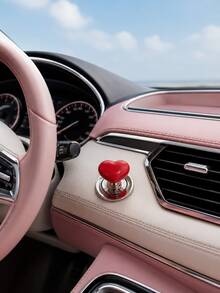 Heart-Shaped Car One-Touch Start Button Decorative Cover, Cute 3D Car Ignition Button Sticker, Interior Modification Personalized Creative Accessory, Women's Car Decor - A - View 7