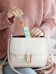 Dopamine Color Portable Woven Lanyard 3-Compartment Pill Box, With Sealing Ring, Waterproof & Moisture-Proof, Independent Compartments, Suitable For Carrying Health Supplements And Vitamins - View 6
