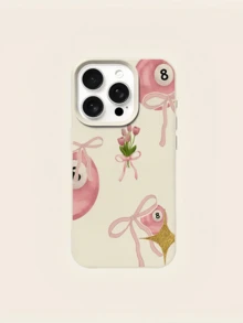 1件 白色鬱金香撞球簡約全包覆 TPU 防震手機殼，適用於 Apple 18 17 16 15 14 13 12 11 Pro Max Air 及系列 - 彩色 - 查看 4