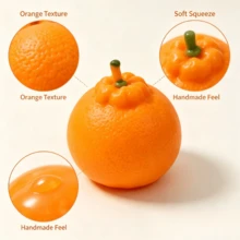 Halloween Squishy-Crunchy Orange Squishy – Handmade Fidget Toy With Brick Filler, Stress Relief Desk Decor For Adults - Multicolor - View 6