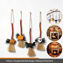 Halloween Party DIY Broom Decor Hanging Ornament - Multicolor - View 3