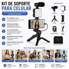 Phone Holder With Tripod, Portable Vlog Kit Ideal For Streaming, Filming And Video Recording, Including Photography Lighting Equipment For Vlogging - Black - View 1