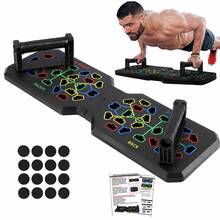 BSKT 44-Position Colorful Training Guidance Folding Push-Up Board, Adult Men & Women Home Fitness, Detachable Non-Slip Handles, Multi-Position Adjustable, Chest, Back, Shoulder, Arm Bodyweight Strength Training - Multicolor - View 11