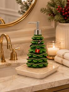 1pc Christmas Tree Shaped Soap Dispenser, Refillable Liquid Hand Soap And Lotion Pump Bottle, Holiday Bathroom Decor, Suitable For Vanity, Kitchen Countertop, Christmas Home Decor And Gift - Christmas Tree Travel Bottle Set - View 7