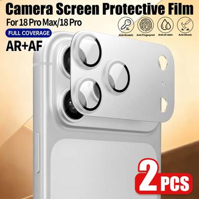 CASECOPS 2 pièces Protecteur d'écran de caméra pour 18 Pro Max/18 Pro. Options de couleur : Gris argenté. Fabriqué en verre trempé de haute qualité avec une dureté 9H+, anti-huile, anti-rayures, anti-empreintes, anti-poussière. Conception à couverture complète, sans bulles, sans poussière, installation sans bulles, offrant une protection complète pour l'écran de la caméra de votre téléphone. Plus de couleurs disponibles, design élégant, durable, un choix idéal pour les utilisateurs de smartphones et les passionnés de photographie, et un excellent cadeau pour la famille et les amis pour les anniversaires.