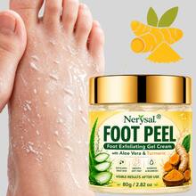 Foot Exfoliating Gel Cream, Cleanses Old Dead Skin, Contains Aloe Vera + Turmeric, Improves Rough Foot Skin, Moisturizing Formula Helps Keep Feet Soft And Smooth, Soothes Dry Skin, Suitable For Daily Foot Care, 80g / 2.82oz - Honey - View 2