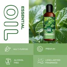 30ml/100ml Peppermint Essential Oil, Gentle And Long-Lasting Plant Fragrance, Suitable For Face, Hair And Body, Can Be Used In Diffusers And Massage, Portable Bottle, Perfect For Home, Car And Travel, Ideal Holiday Gift - Mint - View 4