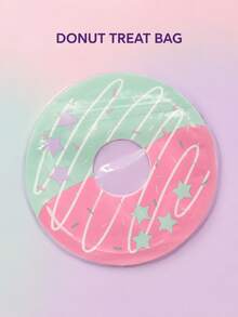 10pcs Reusable Cute Donut Pattern Self-Sealing Bags, Snack Candy Gift Bags, Suitable For Holiday Birthday Party Favors - Multicolor - View 3