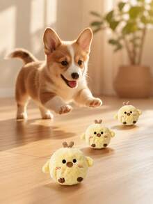 PETSIN 3 cái/2 cái/1 cái Đồ chơi bóng nảy tương tác cho thú cưng, đồ chơi phát ra âm thanh, nảy chậm, chống cắn cho mèo/chó, hình ong, gà & heo - Nhiều màu - Xem 10