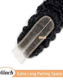 2x6 Lace Closure Burmese Curly Transparent Lace Closure Brazilian Virgin Human Hair Closure Free Part Pre Plucked With Baby Hair Natural Black Closure Human Hair 18 Inch - SNatural - View 3
