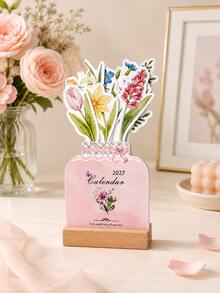 1 cái lịch hoa 2027, lịch để bàn sáng tạo dạng thẻ cài, vật trang trí tiết kiệm không gian, quà tặng bất ngờ cho bạn bè - Hồng - Xem 11