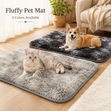 Long Pile Pet Mat, Suitable For Cats And Dogs, Soft Fluffy Long Hair Sleeping Pad, Non-Slip Bottom Back, Comfortable Indoor Resting Mat, Suitable For Puppies, Kittens, Small And Large Pets - Black - View 3